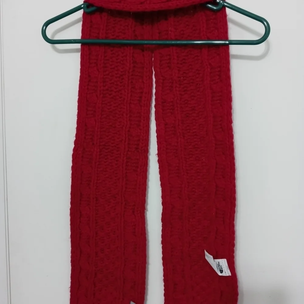 The North Face Cable Chunky knit Alpaca Wool crocheted Scarf Pink 61x 6